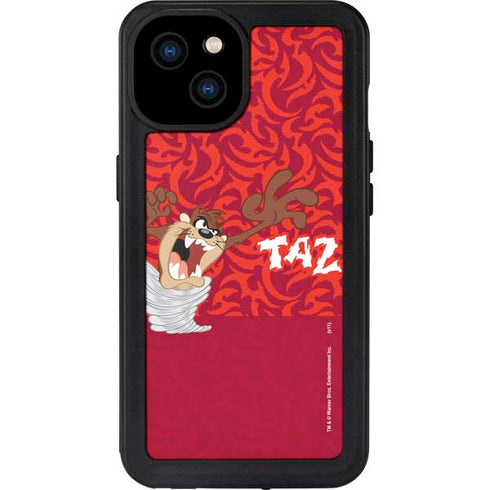 Looney Tunes Tasmanian Devil Swirl iPhone 15 Plus Waterproof Case